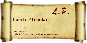 Lorch Piroska névjegykártya